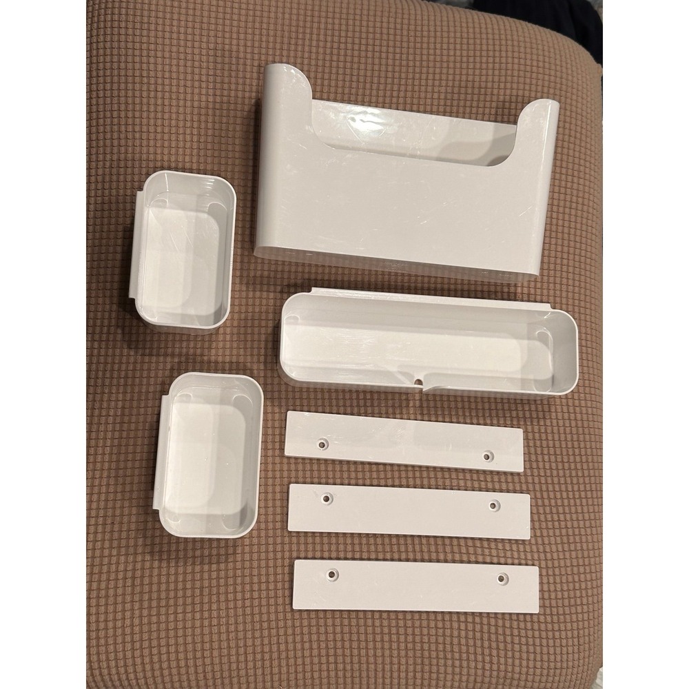 IKEA Pluggis 7 Piece Container Set +‎ Rails White Wall Organizer 502.347.04